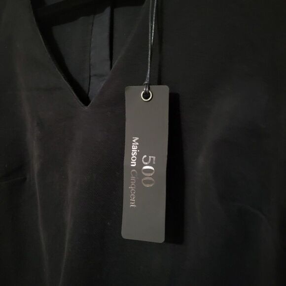 500 Maison Cinqcent S Dress Black Denim Distressed Destroyed Raw Grunge Punk - Picture 3 of 9